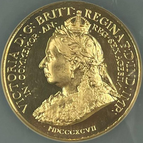 イギリス ヴィクトリア ダイヤモンドジュビリー 1897年 金メダル NGC