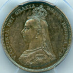 イギリス ヴィクトリア ジュビリーヘッド 1887年 シリング 銀貨 PCGS