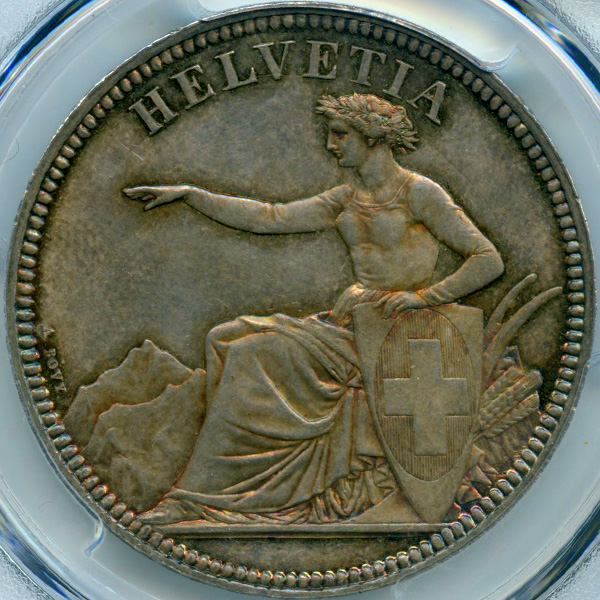 スイス ゾロトゥルン 射撃祭 1855年 5フラン 銀貨 PCGS MS63 | ARK