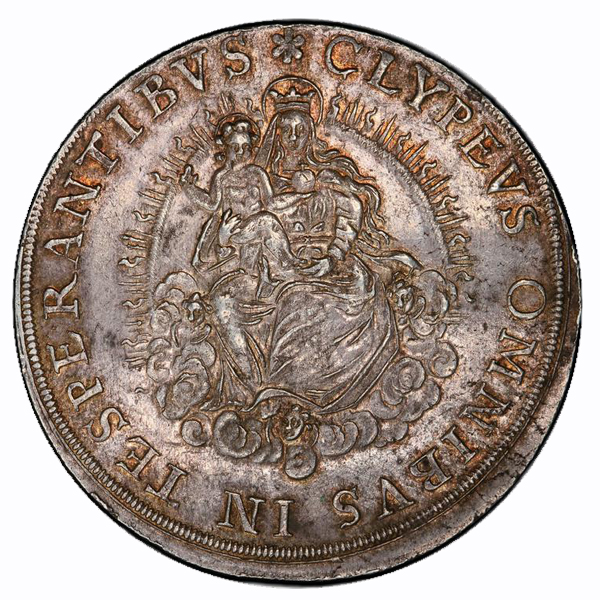 1868年 ドイツ・バイエルン　タラー銀貨　聖母子像　極美品 磨きあり