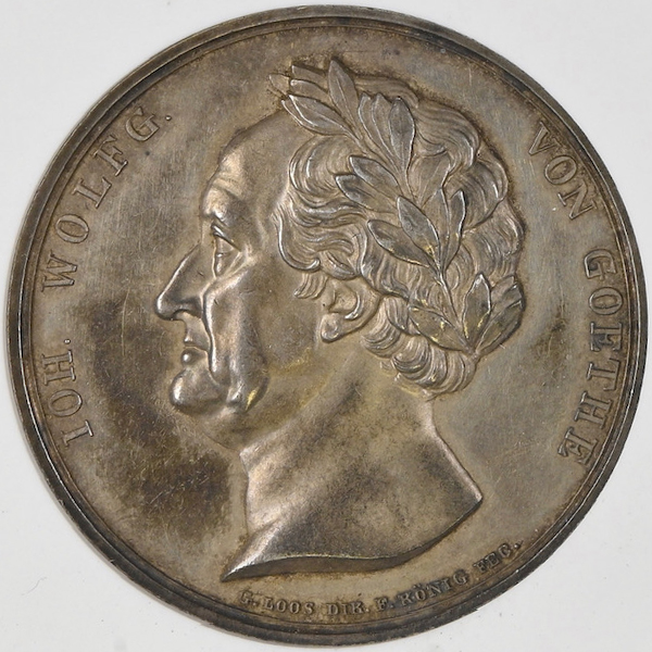 ドイツ フランクフルト ゲーテ生誕75周年記念 (1826年) 銀メダル NGC 