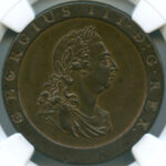 イギリス　ジョージ3世　1ペニー大型銅貨　車輪銭　加刻印　TWS 1797年 イギリス ジョージ3世 1ペニー大型銅貨 車輪銭 加刻印 TWS 1797年