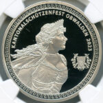 スイス オプヴァルデン 現代射撃祭 2023年 50フラン 銀貨 NGC PF69UCAM