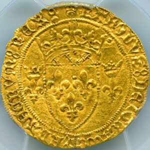 フランス シャルル7世 (1422-61) エキュドール 金貨 NGC MS62