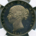 イギリス ヴィクトリア ヤングヘッド 1839年 1/2クラウン 銀貨 NGC
